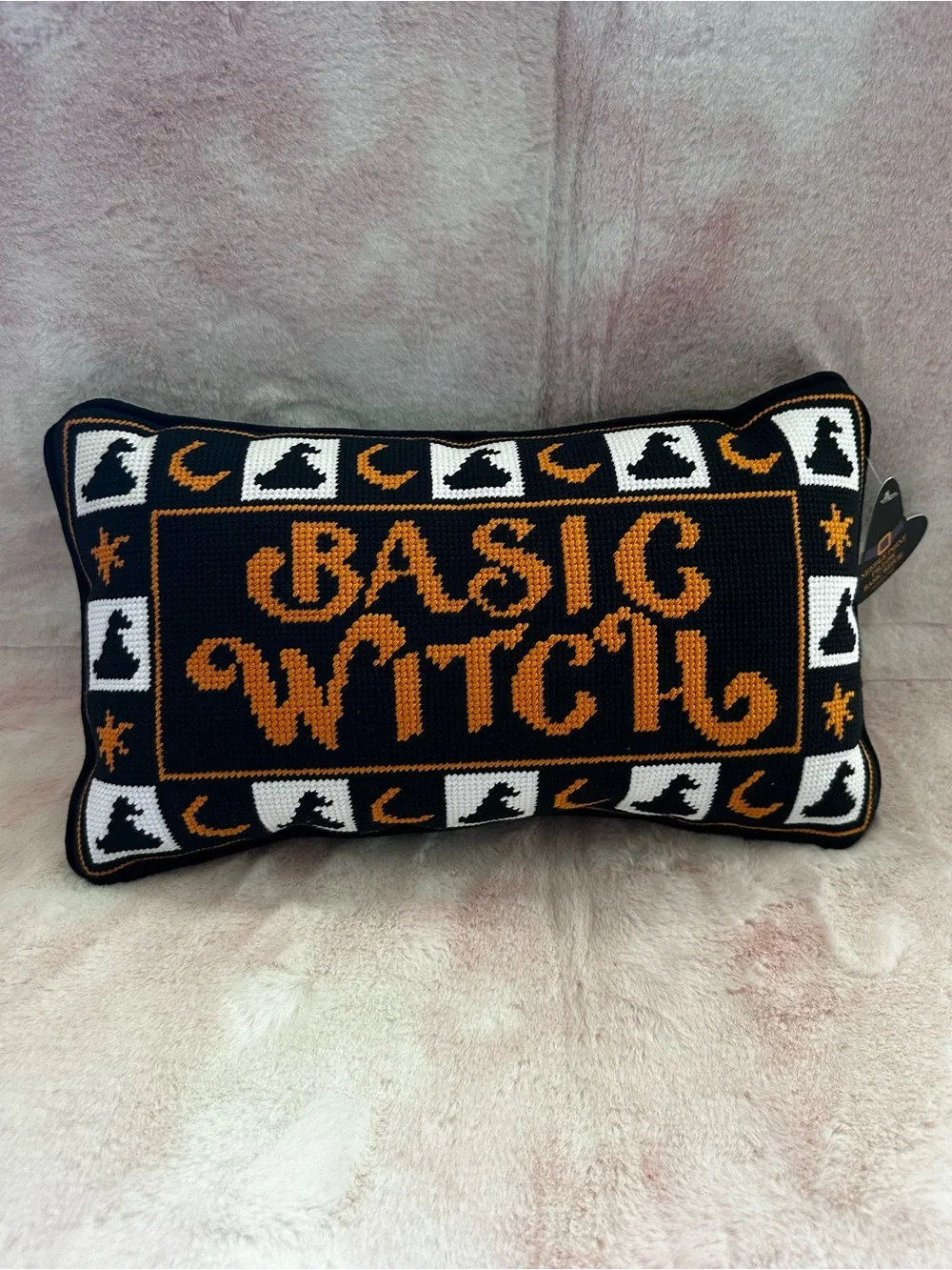 Basic Witch - Halloween Decorative Needlepoint Accent Pillow NWT